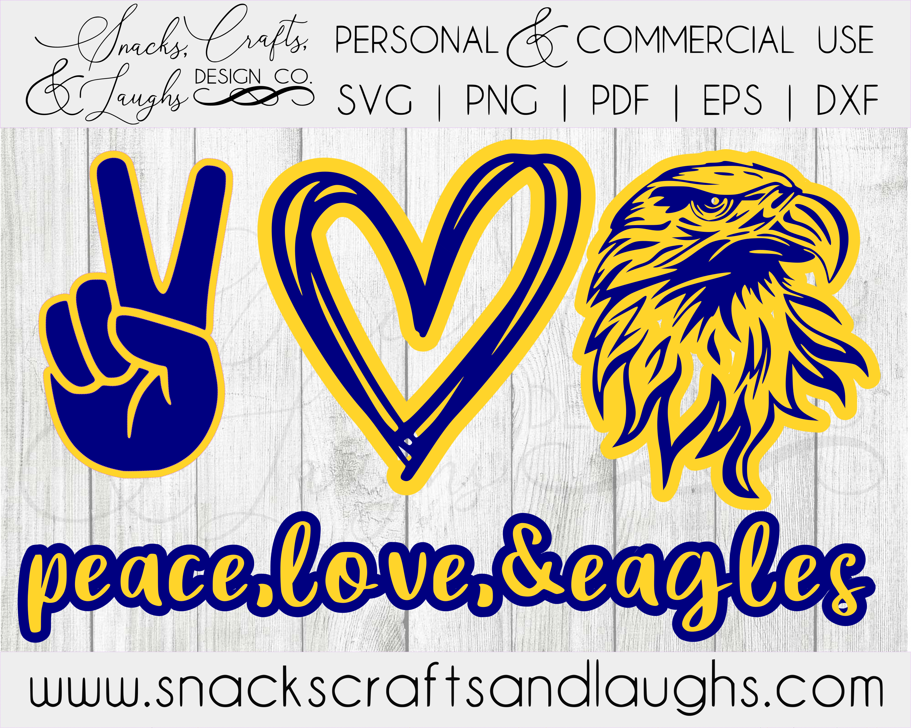 Download Peace, Love, & Eagles SVG | Eagles Mascot SVG | Go Eagles ...