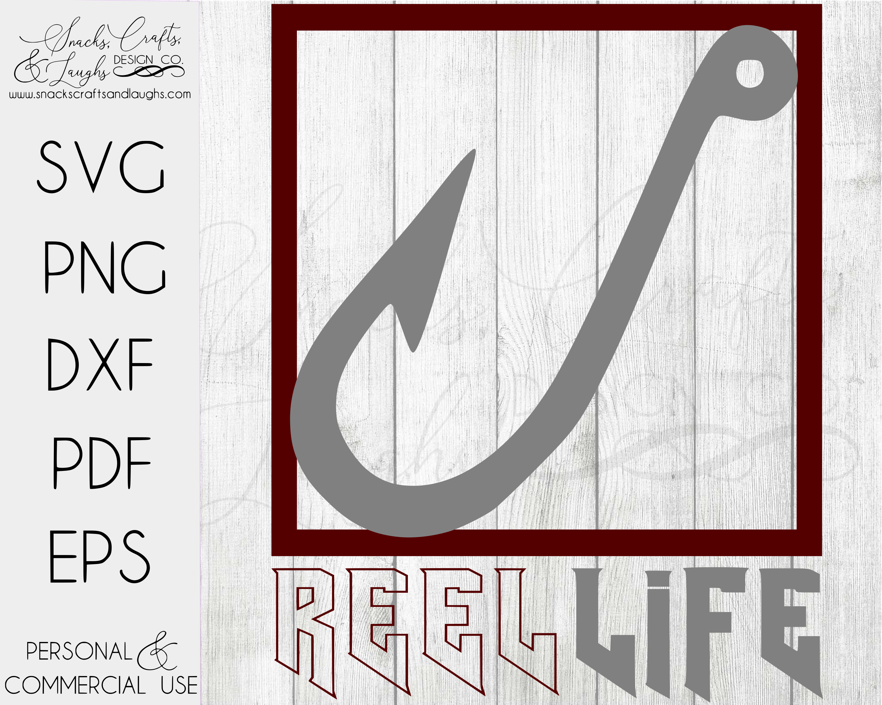 Reel Life SVG | Fishing SVG | Hook SVG - Bigheart Design Co.