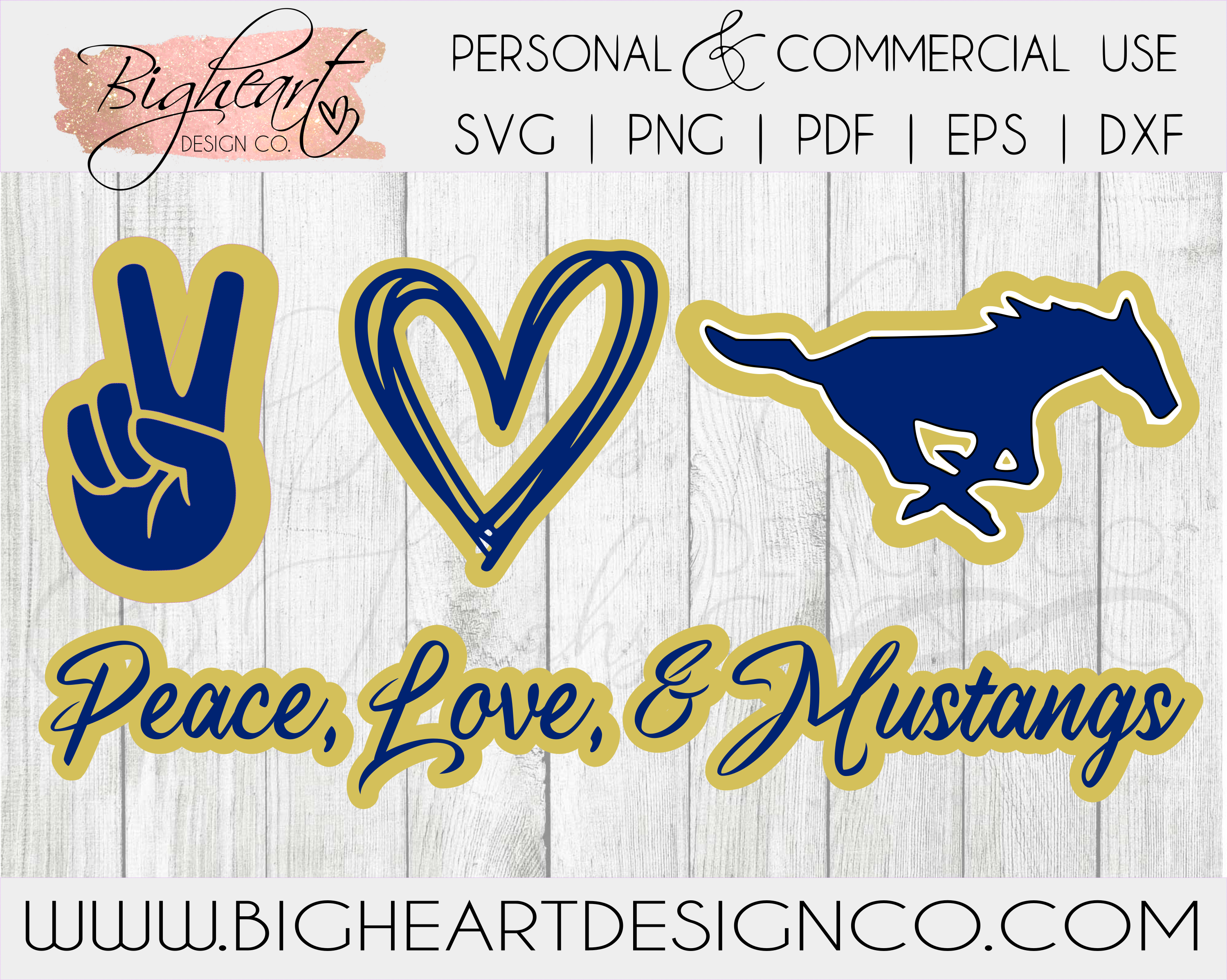 Download Peace, Love, & Mustangs SVG | Mustangs Pride SVG | Go ...