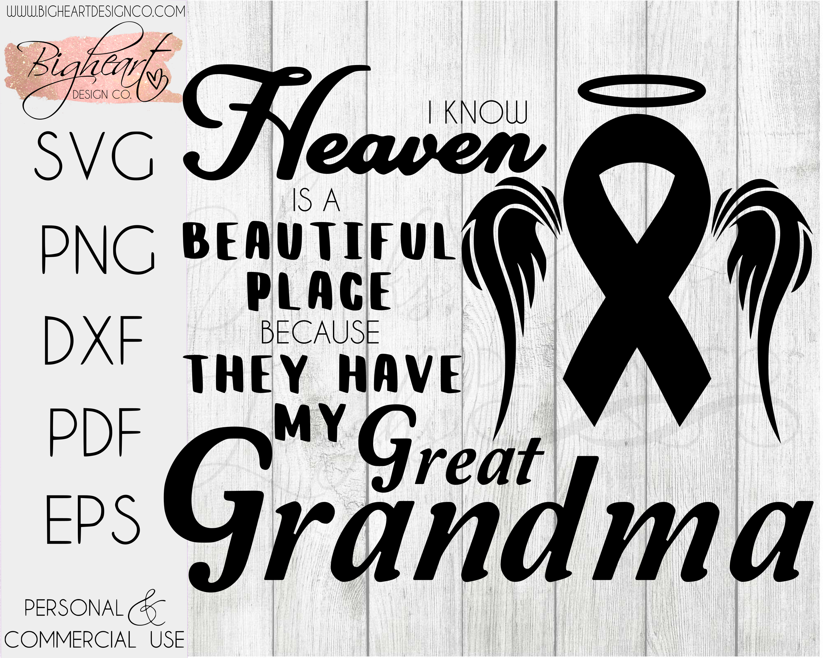Download I Know Heaven Is A Beautiful Place Because They Have My Great Grandma Svg Awareness Ribbon Svg Change The Color Of Ribbon To Personalize Bigheart Design Co